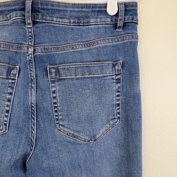 J. Jill High Rise Boot Cut Jeans Stretch Frayed Hem Women's Size 6 - Picture 6 of 12